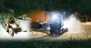 Chicago snow plowing company contractor provides winter sidewalk clearing services.